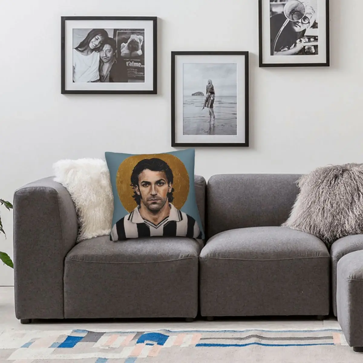 Alessandro Del Piero Square Pillowcase Polyester Linen Velvet Creative Zip Decor Home Cushion Cover