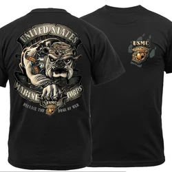 Releast The Dog of War US Marine Corps Devil Dog Bulldog T Shirt New 100% Cotton Short Sleeve O-Neck T-shirt Casual Mens Top