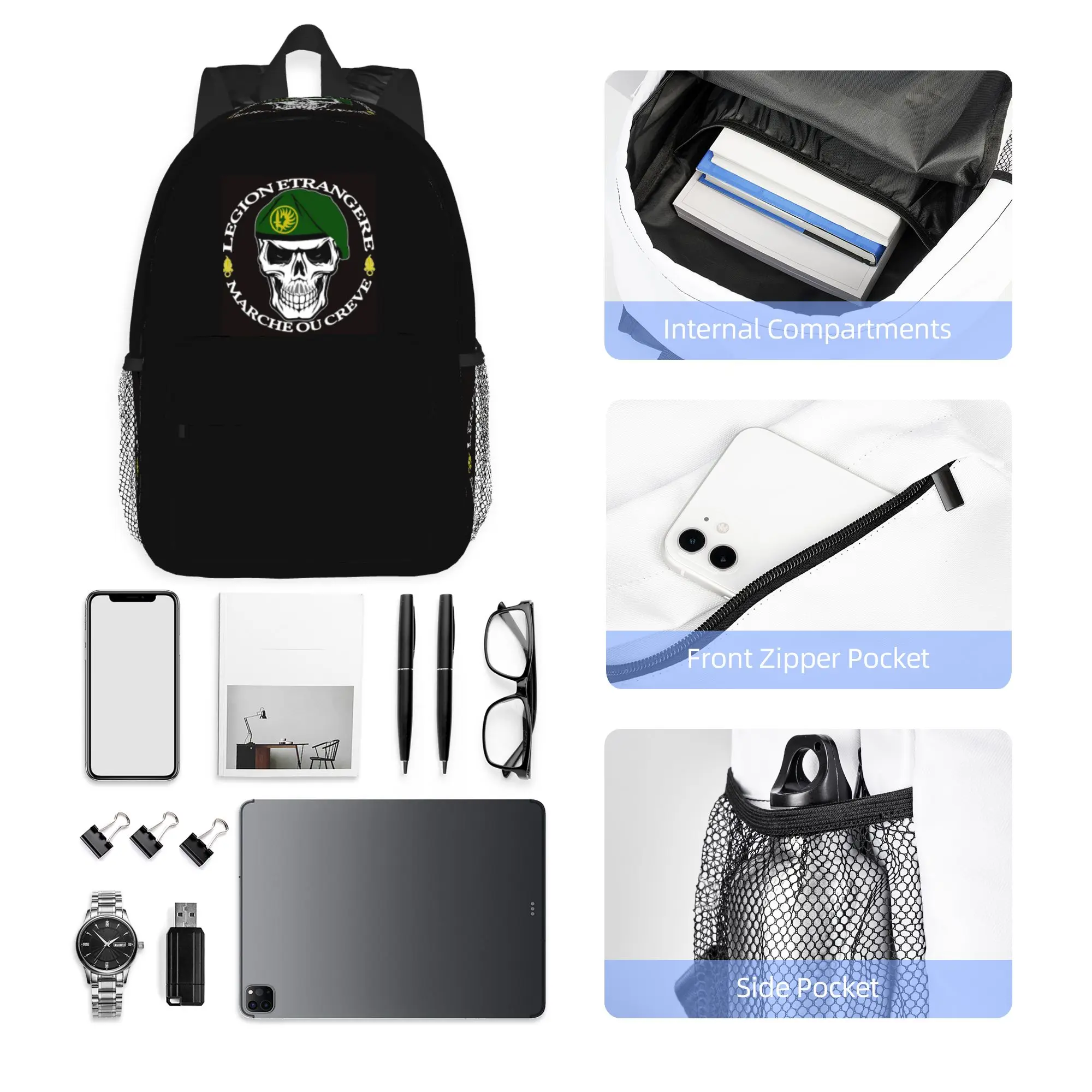 Legion Etrangere Foreign France Military Backpack Hot Sale Daypack Boys Girls BookBag Shoulder Bags for Men Women School Bag