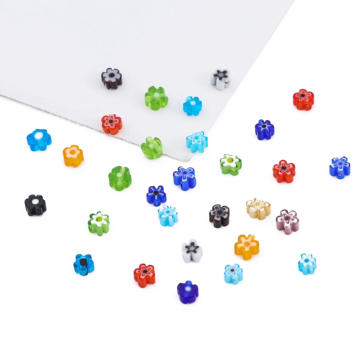 1Strand Millefiori Glass Lampwork Beads 4‑9mm Flower Spacer Loose Beads For DIY Bracelet Charms Necklace Jewelry Making Supplies