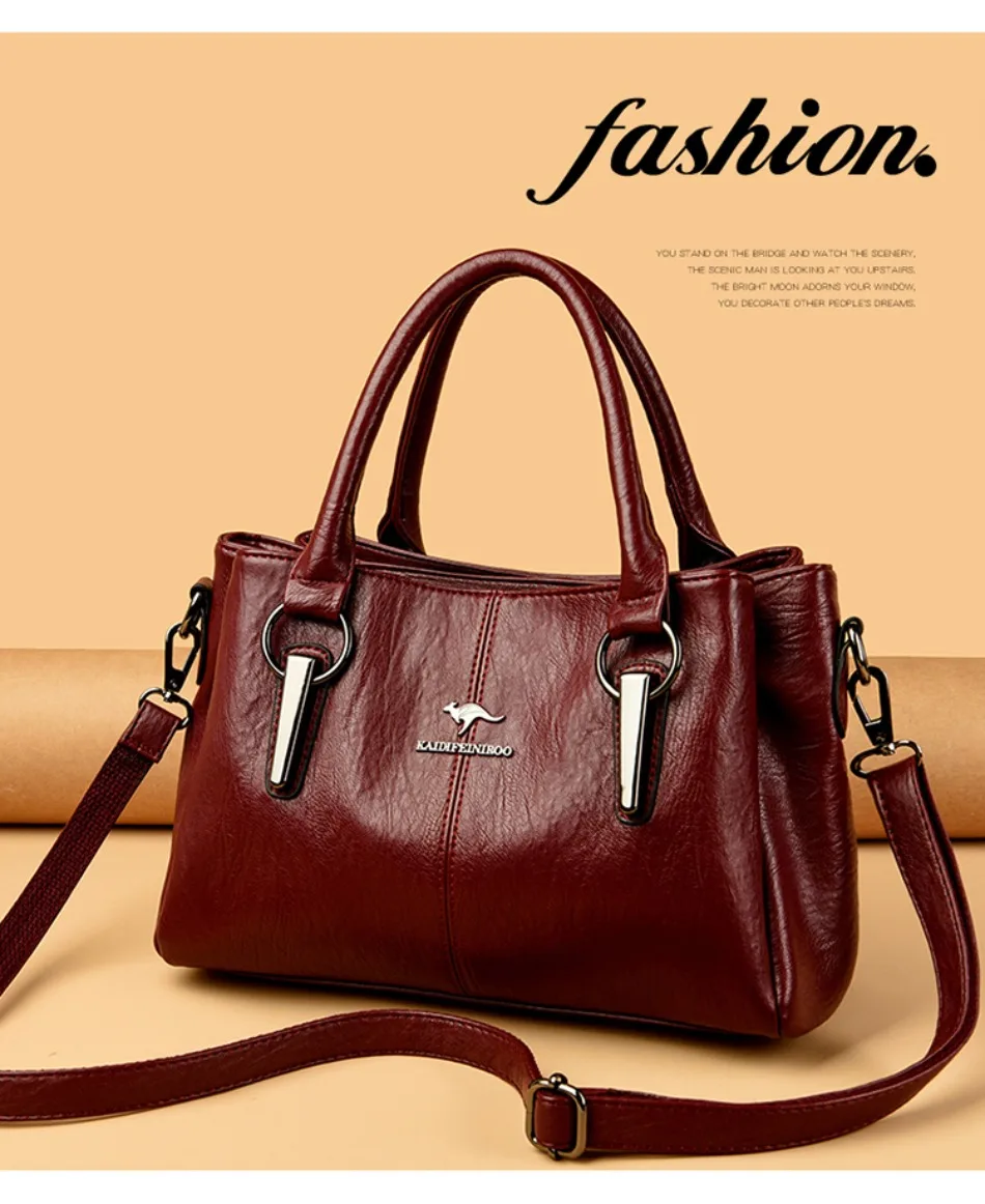 Genuine 3 Layers High Quality Soft Leather Ladies Shoulder Crossbody Bags for Women Luxury Handbags Women Bags Designer