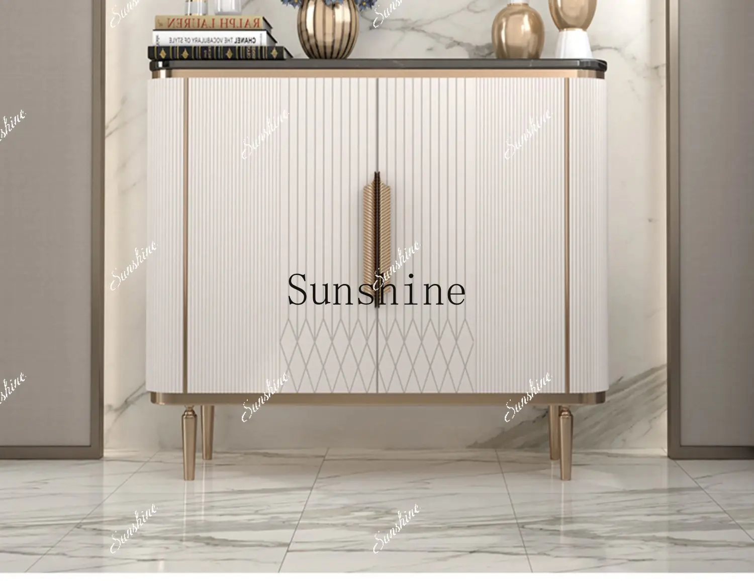 Modern simple living room entrance marble decorative locker  FT