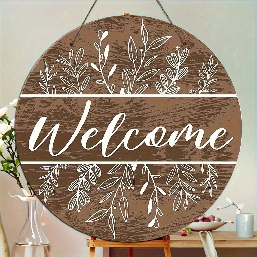 2D Flat High Print Farmhouse Welcome Sign Durable Artificial Wood Decor Gift For Father's Day Christmas Garden Home