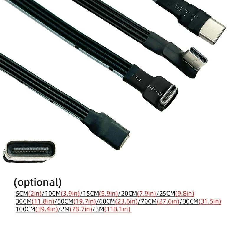 USB C Charging Cable ​90 Degree USB C Male to Female Cable ​Data Transfer 480Mbps Flat USB C Charging Cable for Laptop 896C