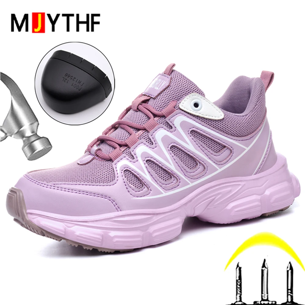 Ladies' Safety Shoes Anti-smash Anti puncture Work Sneakers Women Steel Toe Shoes Security Protection Shoes Plus Size 35-43