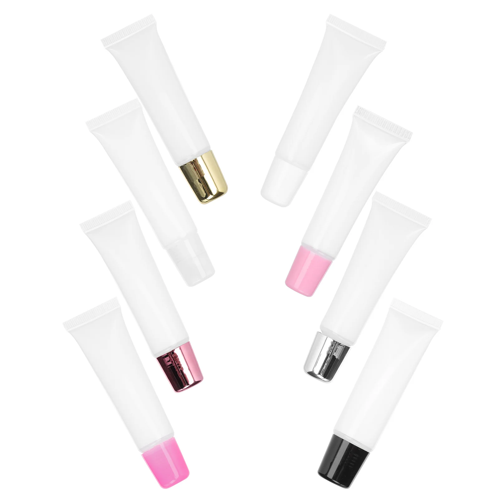 

8pcs 15Ml Compact Glazes Bottle Sub Tube Diy Gloss Container Lightweight Reusable Mini Lipstick Tube Travel Color Holder Empty