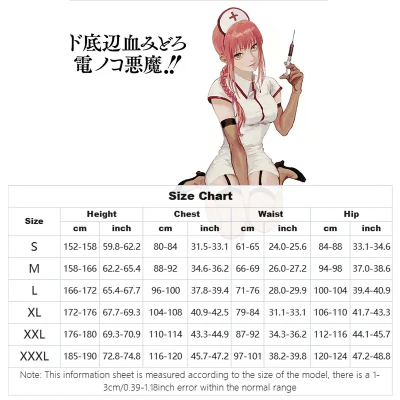 AA 1 Beer Huis Anime Kettingzaag Man Makima Cosplay Kostuum Verpleegster Uniform Pruik S w1a2t Nieuwe 2025