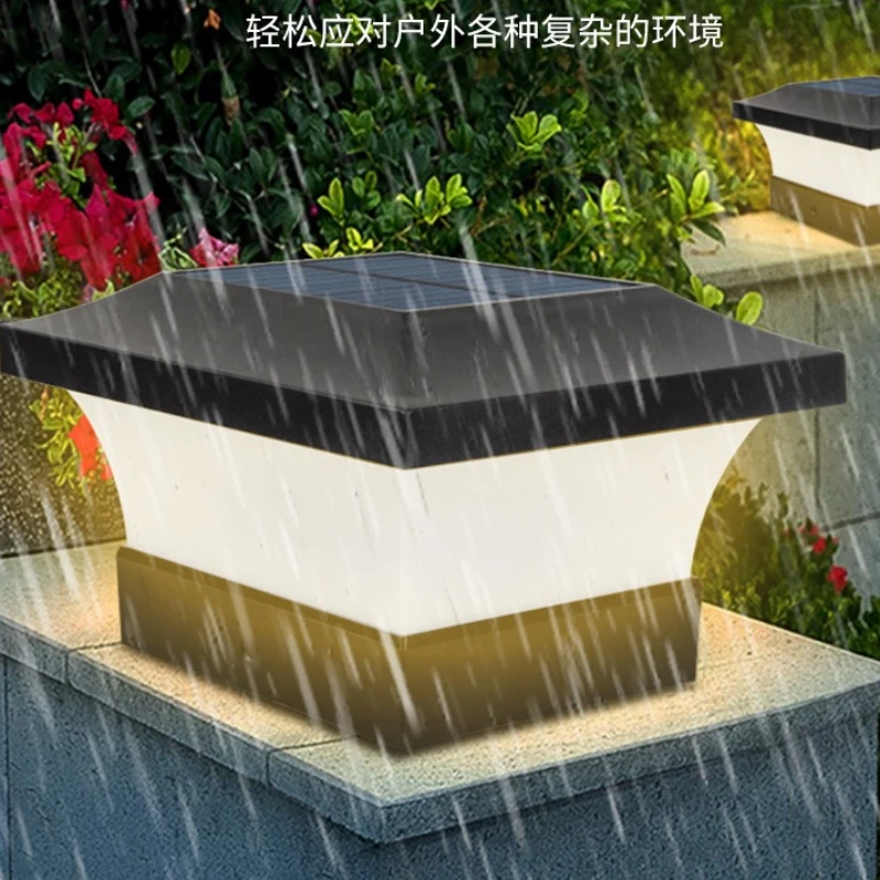 Solar Courtyard Lamp Square Post Lights Outdoor Atmosphere Light Environmental Protection Energy Saving Waterproof Garden Decor
