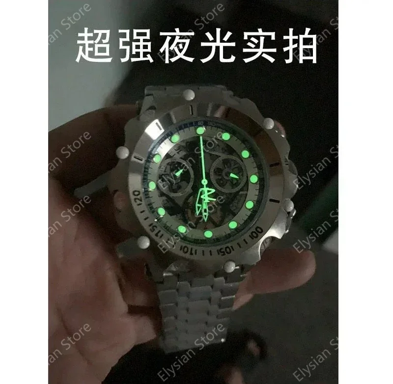 Reloj de hombre de alta gama dominante deportivo no mecánico completamente automático con esfera grande de acero hueco