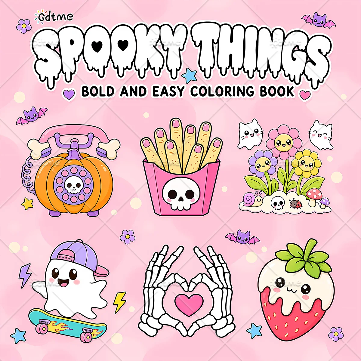 Spooky Cute Halloween Coloring Book for Adults Bold Easy Large Print Doodles Stress Relief Art Drawing Book Halloween Party Gift