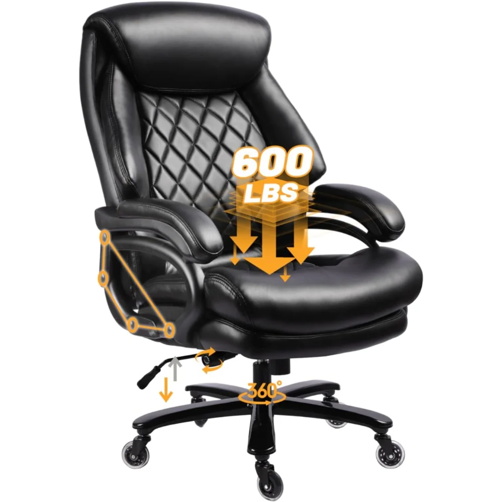 

600lbs Big and Tall Office Chair for Heavy People Executive Office Chair with Wide Spring Seat Computer Desk Chair