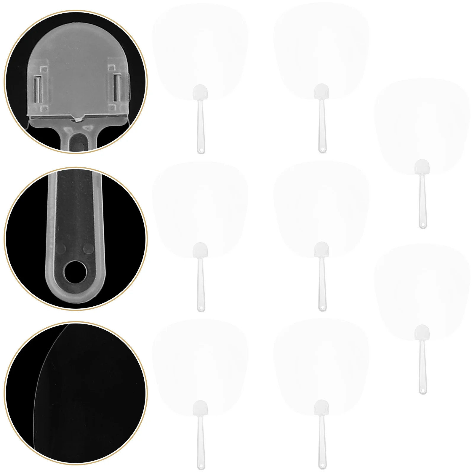 

8Pcs Transparent DIY Blank Painting Fans Plastic Round Fans for Artistic Drawing Party Decoration Handheld Chinese Fan