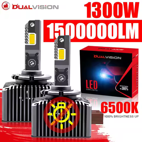 Dualvision D Series D1S Led Headlight 1300W SUPER Canbus HID D1S D3S D5S D8S D1R D3R Car Xenon Bulb 1:1 Size CSP Chips 6500K 12V