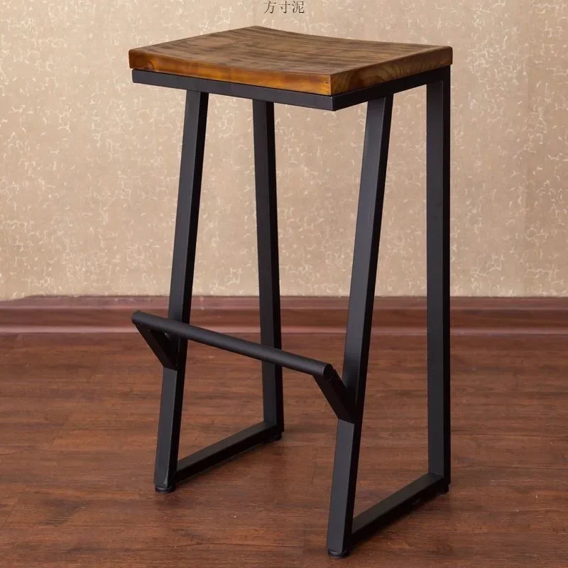 Solid wood high stool, modern minimalist bar chair, household high chair