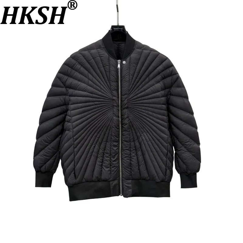 

HKSH осень-зима новая мужская темная панк куртка на гусином пуху с геометрической вышивкой лучей стеганые пальто шикарная техническая одежда в стиле ретро HK15247