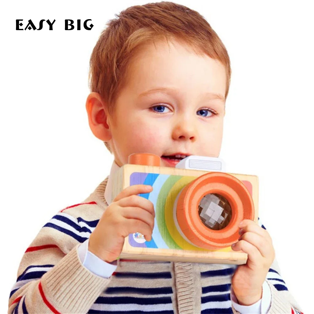 Mini Cute Wood Camera Toys Safe Natural Toys For Baby Children Fashion Educational Toys Birthday Christmas Gifts TH0055