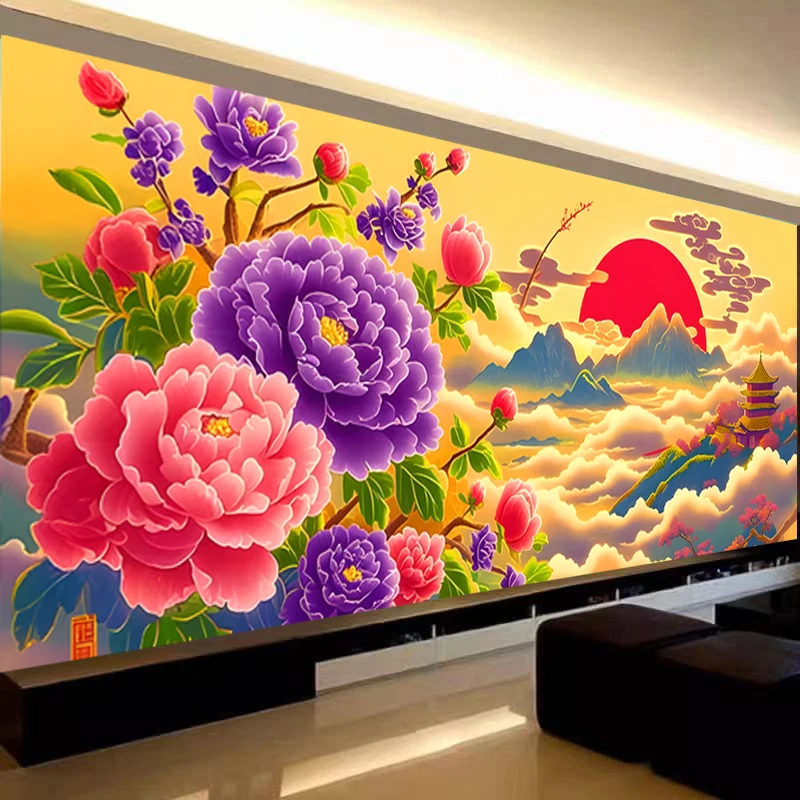 

Набор для вышивания крестиком «Облачная Страна Фей» 2026: Новая Современная Простая Вышивка Ручной Работы для Гостиной, «Цветущее Богатство», на хлопковой ткани