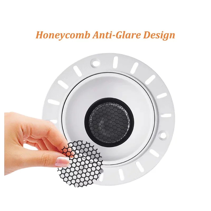 Frameless Recessed COB LED Downlight, Honeycomb Anti-Glare Ceiling Spotlight for Home Living Room Bedroom No Main Light Decorati
