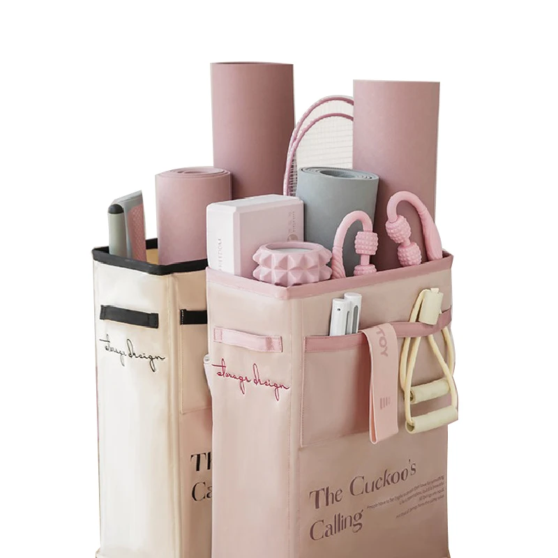 رف تخزين منزلي لصالة الألعاب الرياضية لأسطوانة الرغوة ، حزام اليوغا ، حصير اليوغا السميك وأشرطة المقاومة ، منظم تخزين زاوية المعدات