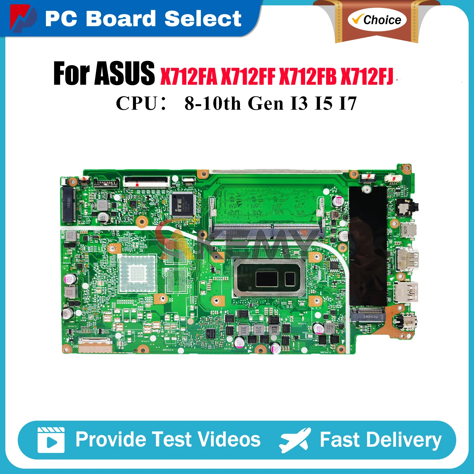 

X712FA Материнская плата для ноутбука ASUS X712FB F712F X712FF X712FJ V712F X712F X712FLC X712FL K712F S712F Материнская плата с процессором I3 I5 I7
