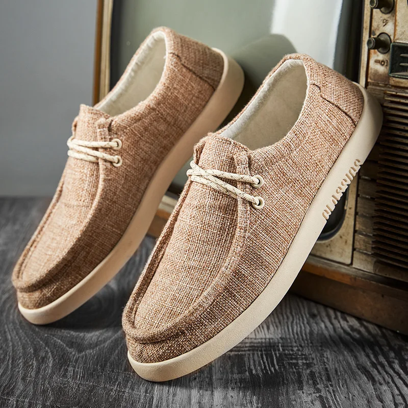 

Men's Slip-on Canvas Shoes Casual Breathable Non-Slip Loafers Walking Shoes Fashion Lightweight Comfortable Sneakers for Male