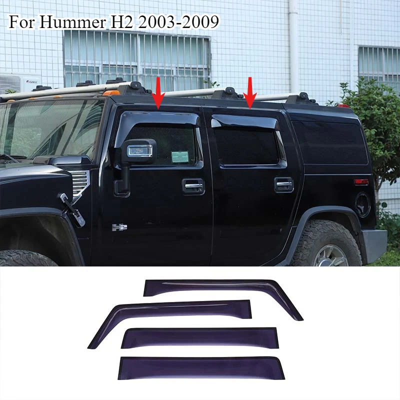 

АБС-пластик, внешний козырек, вентиляционные шторы, оконный дефлектор от солнца и дождя для Hummer H2 H3 2003-2009, оконный козырек, автомобильные аксессуары