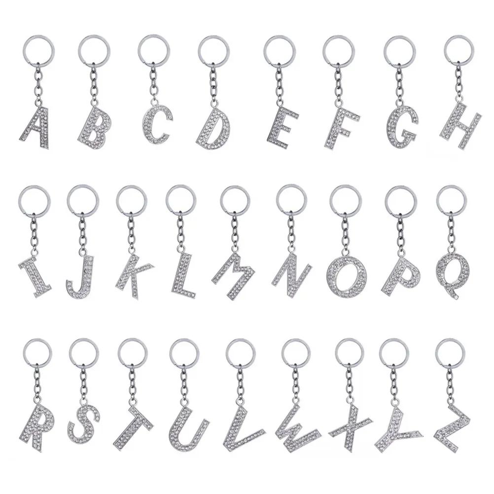 Alphabet Key Ring Premium Metal Letter Charm with Design for Bag Decoration Key Organizer Birthday Present for Loved