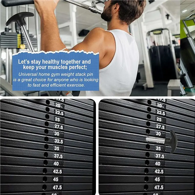 【SPECIAL】4Pcs Weight Stack Pin, Tensile 3/8 Inch Diameter Locking Space Weight Lifting Machine Pins Weight Stack Replacement Pin