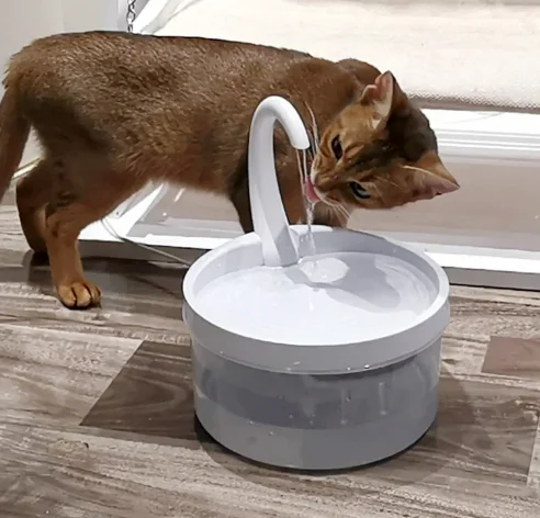 2L Automatic Cat Water Fountain Led Light USB Powered Cat Water Dispenser Dog Water Drinker Swan Neck Shaped Pet Dispenser