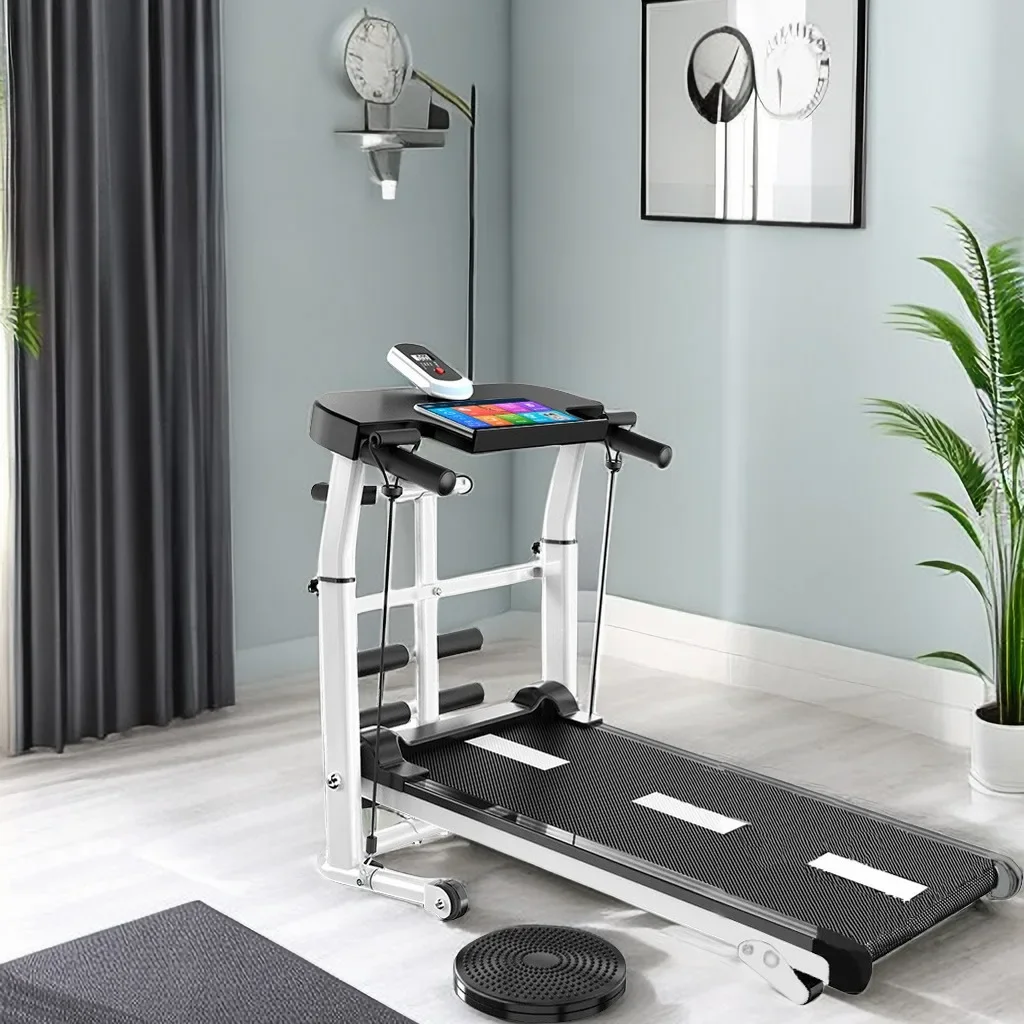 Foldable Mechanical Walking Treadmill Multi Function Home Use 1 To 6km/h With LCD Display Portable Indoor Sport Running Machine