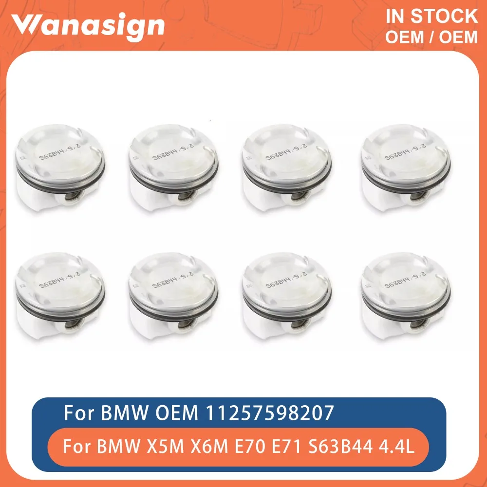 

Engine 8x Pistons With Rings Kit Φ89mm Fit 4.4 L For BMW X5M X6M E70 E71 S63 S63B44 4.4L V8 GAS 10-15 11257593475