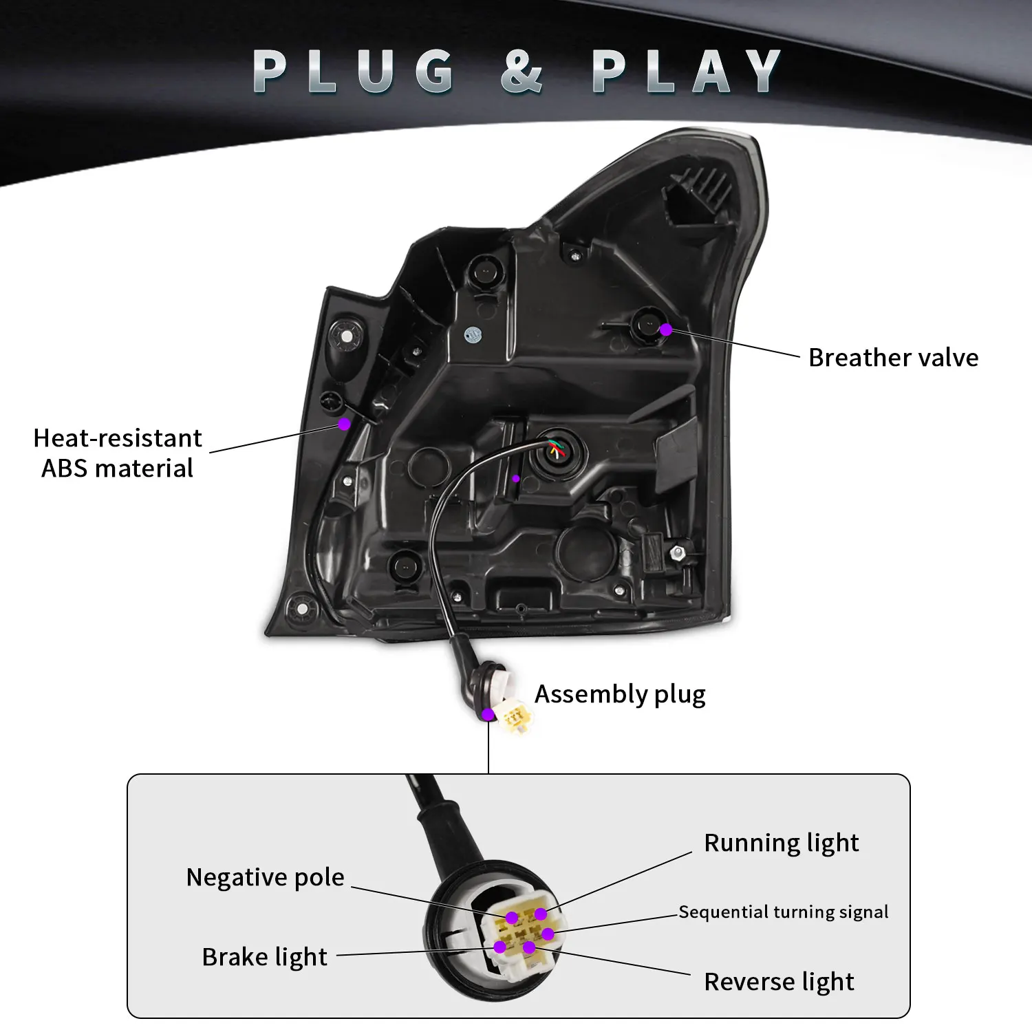 Archaic Car Lighting Assembly for Swifts LED Back Lamp Plug and Play for Suzuki Swift Taillights 2017-2020