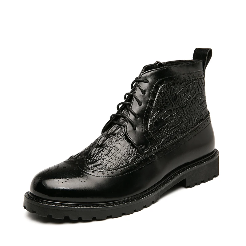 

Luxury Brand British style black leather boots men 2023 new thick soled spring and autumn new ankle boots for Men#5959