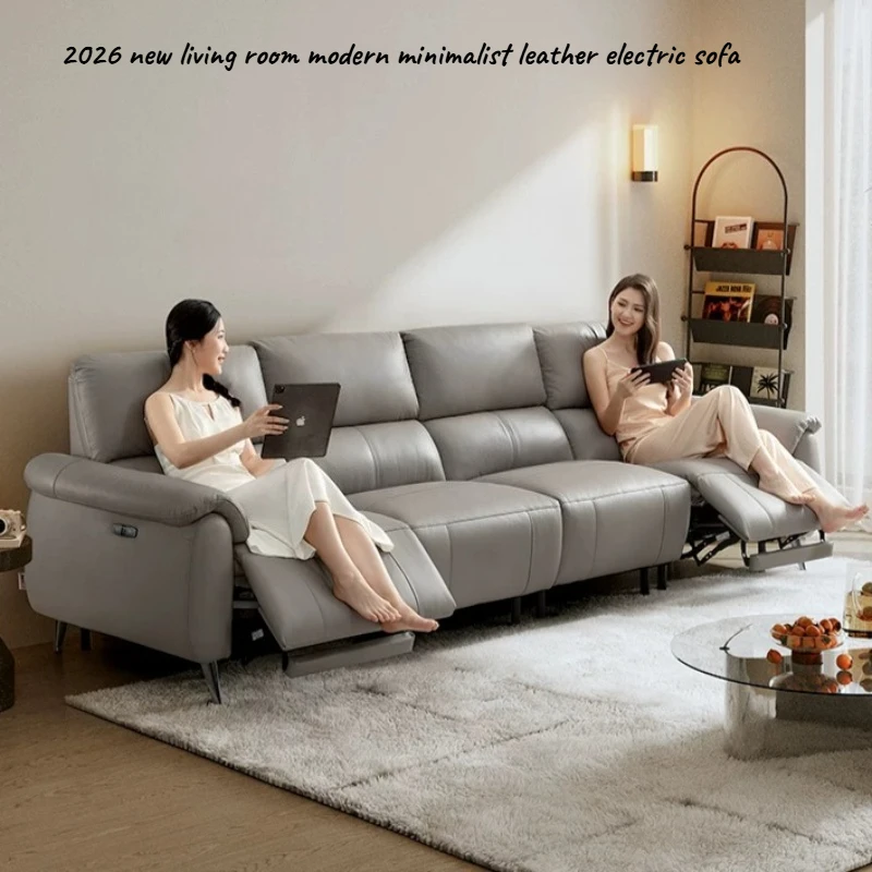 French Italian Style Sofa Bed Reclining Modern Loveseat Lazy Electric Sofa Bed Leather Corner Multifunctional Lounge Furniture