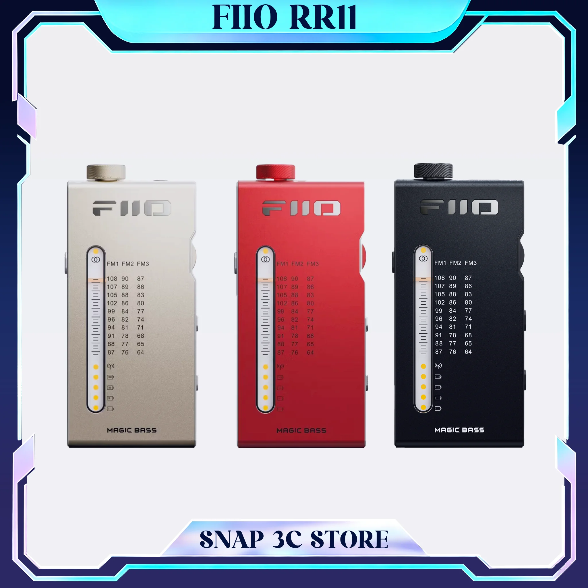 

FiiO RR11 Mini FM Stereo Radio Portable DSP Receiver Digital Pocket Radio DAC Headphone Amp for Campus Exams Travel Gift