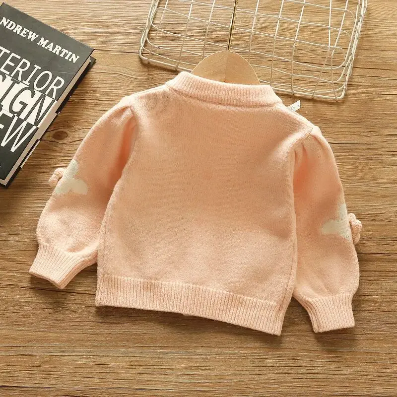 0-5 Y Girls Cardigan Sweater Spring and Autumn Fashionable Children Baby Sweater Coat Little Girl Knitted Cardigan Jacket