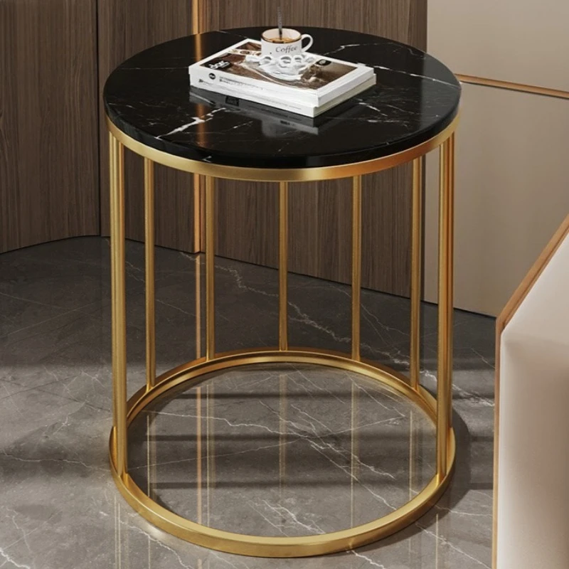 寝室用小型ベッドサイドテーブル 家庭用丸型北欧風高級家具 ポータブルコーヒーテーブル モダンなコーヒーテーブル