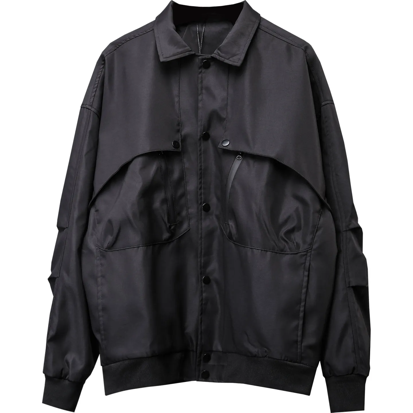 Niche Techwear Style Workwear Men's Assault Jacket Dark Fake Two-Piece Design Outdoor Flight Jacket Loose High Street Jacket