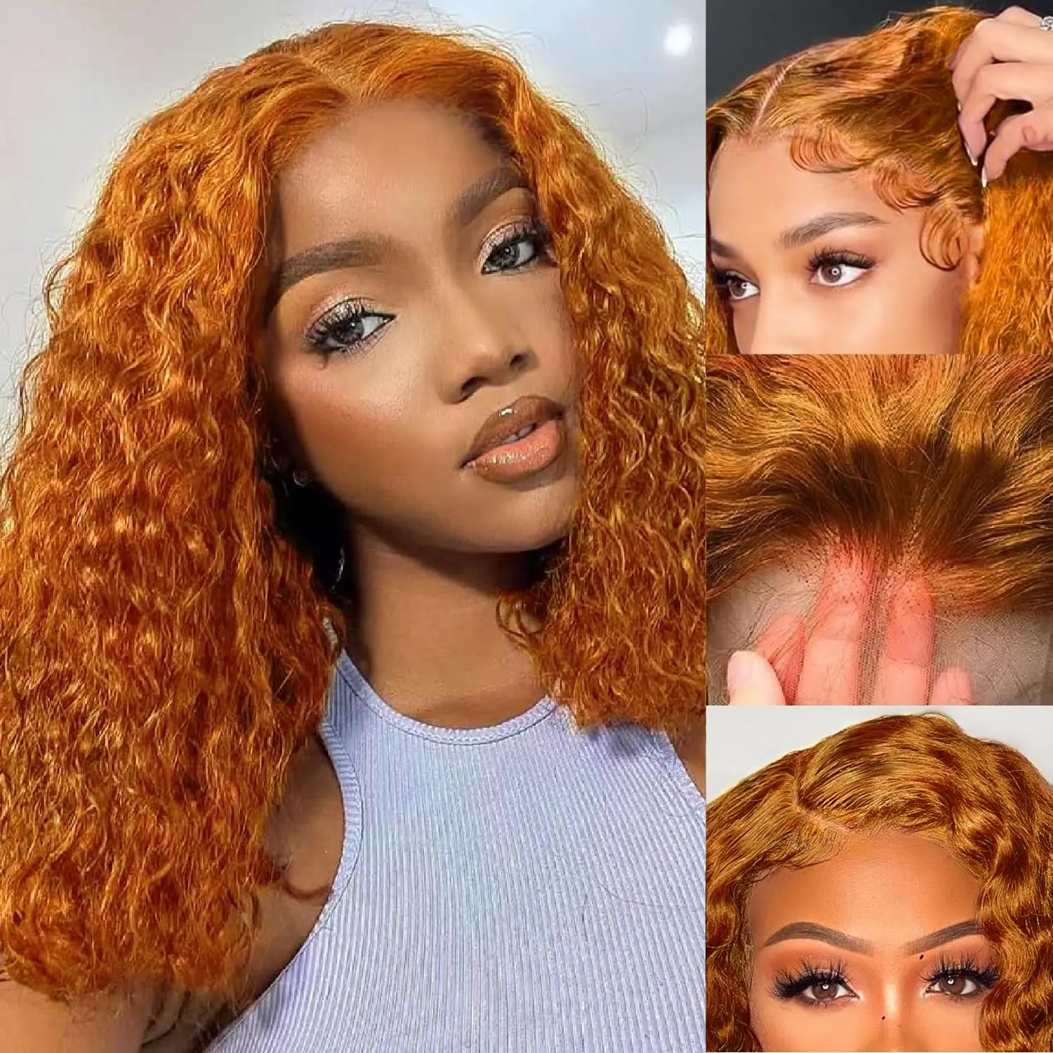 

Ginger Orange Curly Bob Wig Human Hair 133 Ginger Short Curly Bob Wig Ginger Curly Lace Front Wig 13x4 Lace Front Wig Human Hair