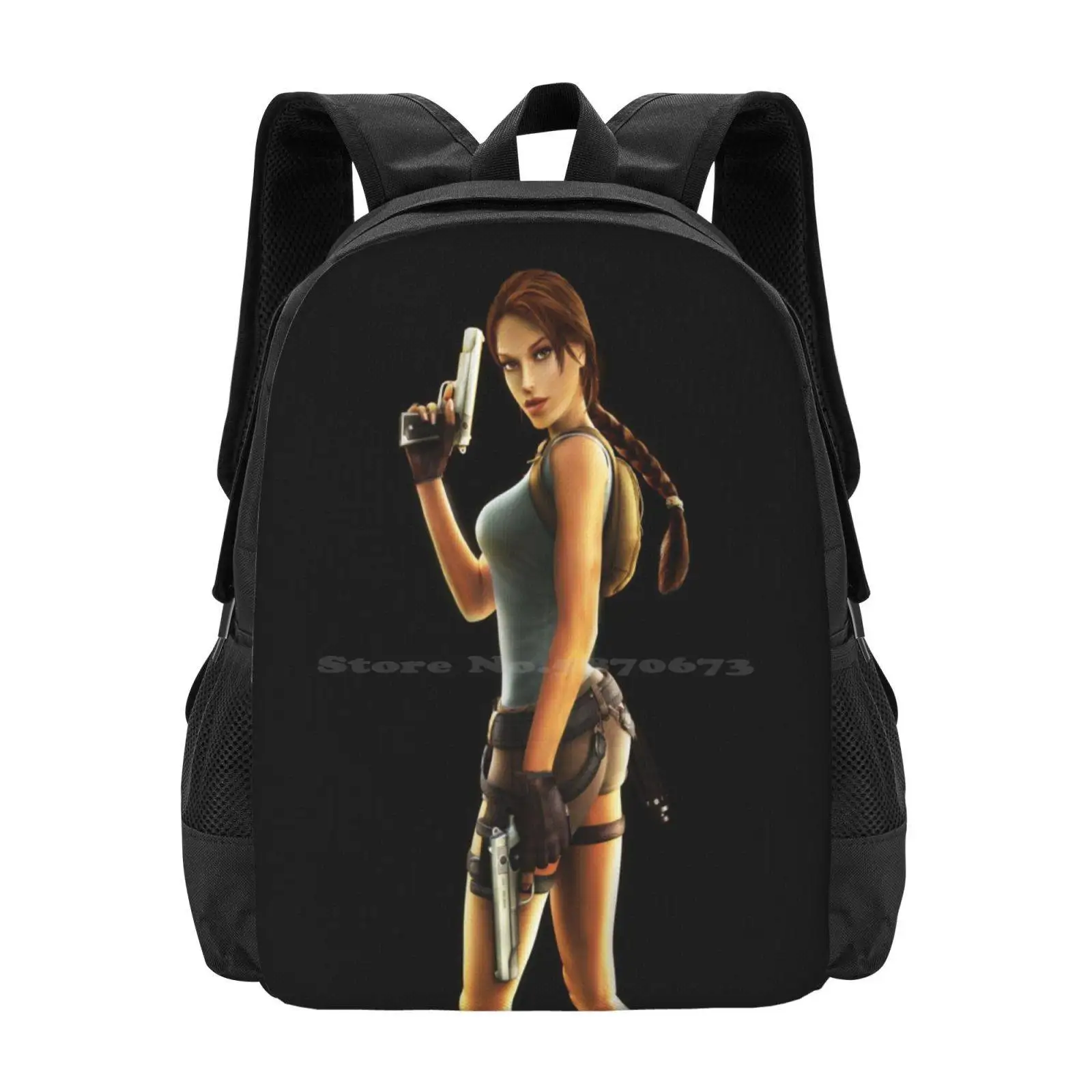 Lara Croft Anniversary 1 Bag Backpack For Men Women Girls Teenage Tomb Raider Lara Croft Games Angelina Jolie Gaming Rise