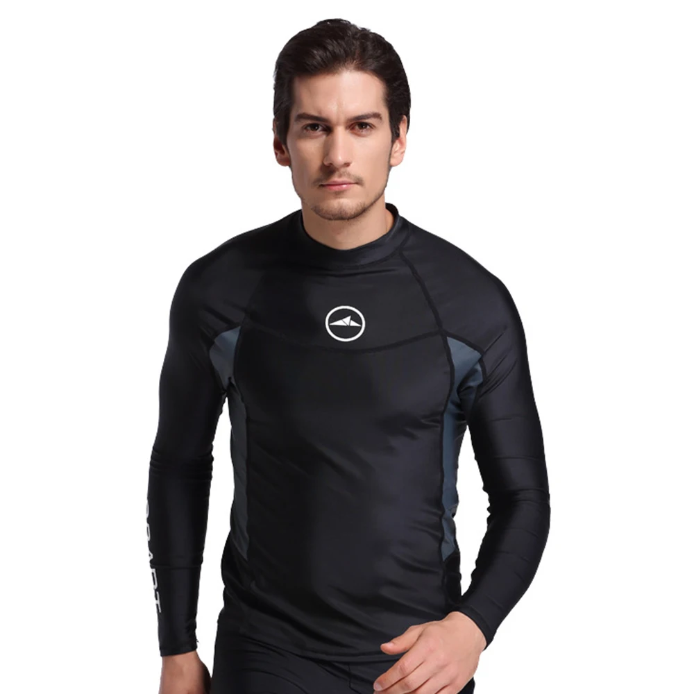 Rash Guards Men Surfing Clothes Long Sleeve Swimsuits Quick Dry Diving Suit Snorkeling Keep Warm Kayaking Sun Protective