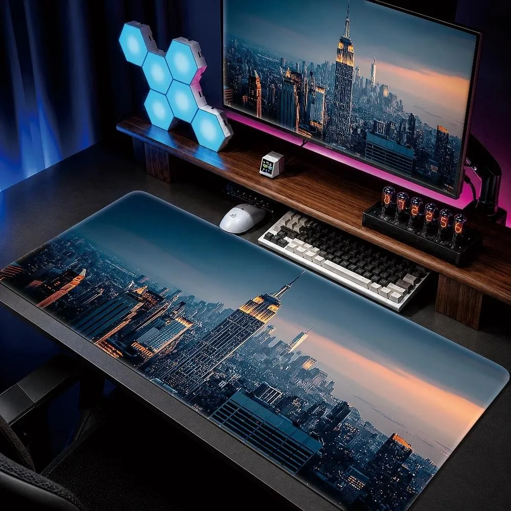 New York City Night View Mouse Pad - Durable and Wear-resistant Office, Gaming and Computer Table Pad for Keyboard