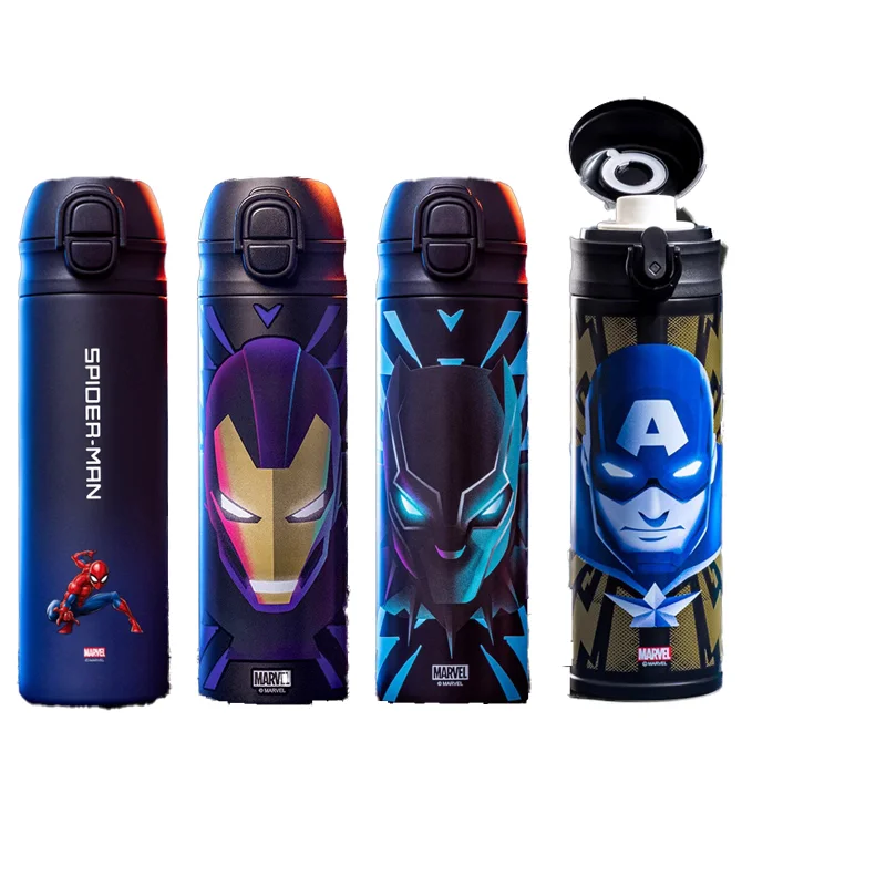 

500 мл термос Disney, новый дизайн Человека-паука, чашка для питья двойного назначения, специально разработанная для школьного использования, большая емкость