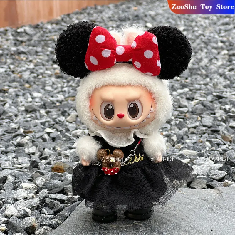 

Labubu Doll Clothes 15/17cm Baby Clothes Fashion Mickey Dress Set Kawaii V1 V2 V3 Doll Clothing Accessories No Dolls