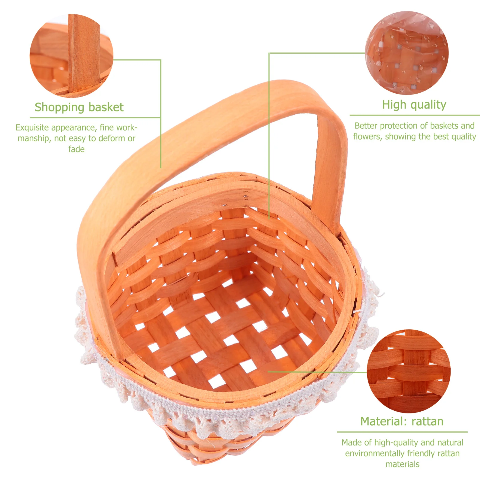 

1Pcs Mini Woven Basket Practical Decorative Portable for Storing Small Items Photo Props Window Display