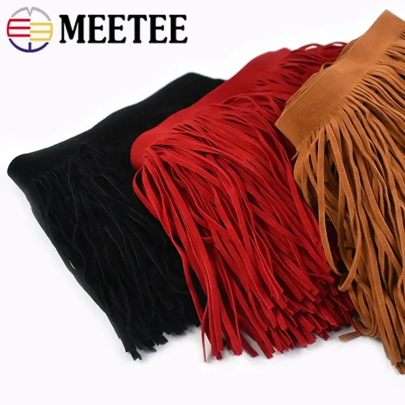 2Meters 10-30cm Leather Suede Tassel Lace Fringe Ribbon for Handbag Luggage Clothing Dresses Decoration DIY Sewing Accessories