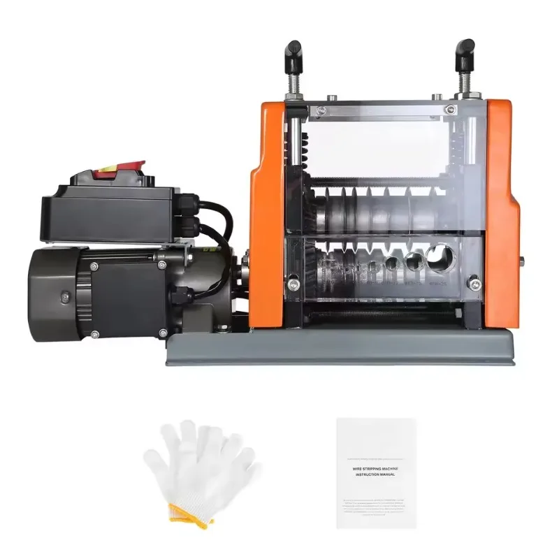 XMSJ Electric Wire Stripping Machine 60W 1.5-25mm Visible Stripping Depth 6 Round+1 Flat Channels for Scrap Copper Recycling