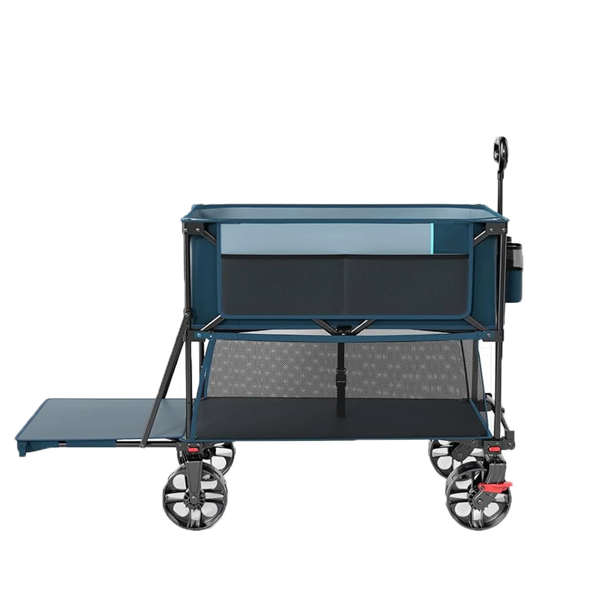 

Складной двухэтажный тележка большой емкости с тормозами, удлиненная тележка-удлинитель 54 дюйма, сверхмощная складная тележка 450 фунтов