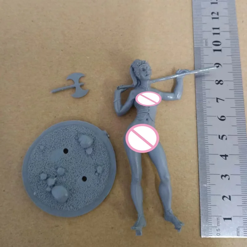 1/24 Schaal Hars Figuur Battle Axe Girl Monteren Model Kit Ongemonteerd en Ongeverfd 3D printen speelgoed ﻿