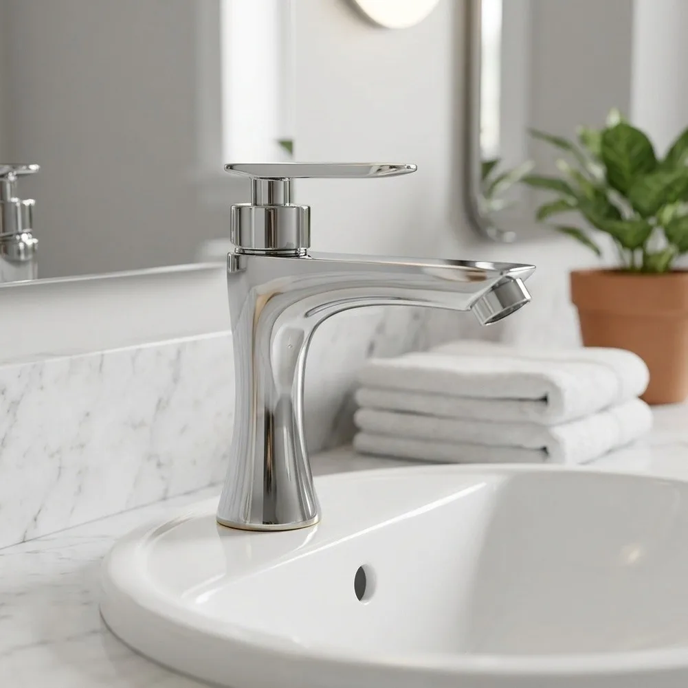 Bathroom Basin Mixer Brass Sink Faucet For Daily Bathroom Routine Oxidation Resistant Material Ergonomic Handle Design